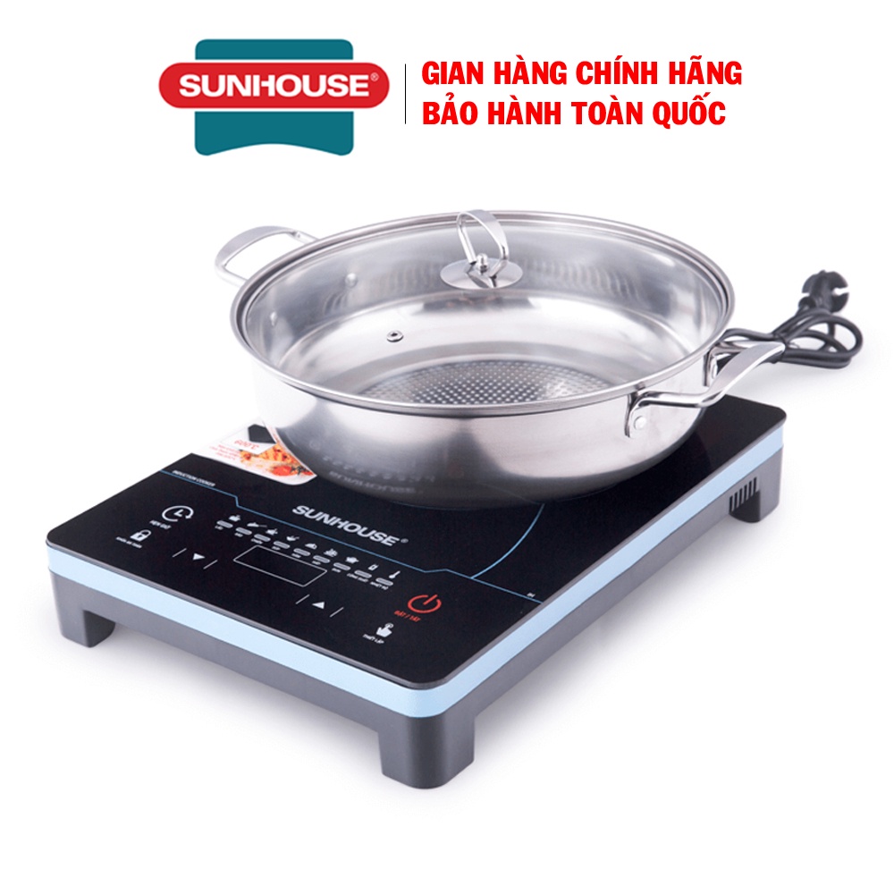 Bếp điện từ cảm ứng Sunhouse SHD6863, Công suất 2200W, Tặng nồi lẩu