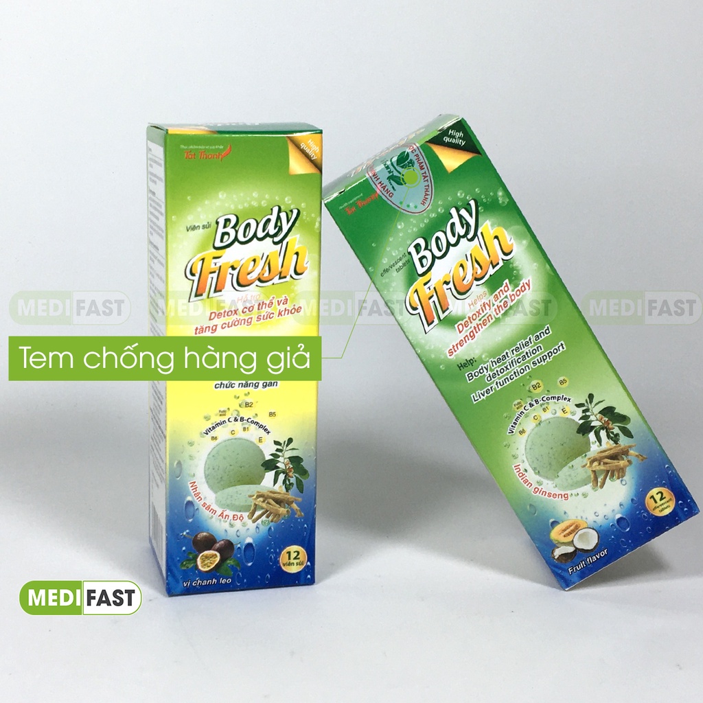 Viên sủi Actiso - Giải độc gan, thanh nhiệt, mát gan - Viên sủi Body fresh, làm nước giải khát rất ngon