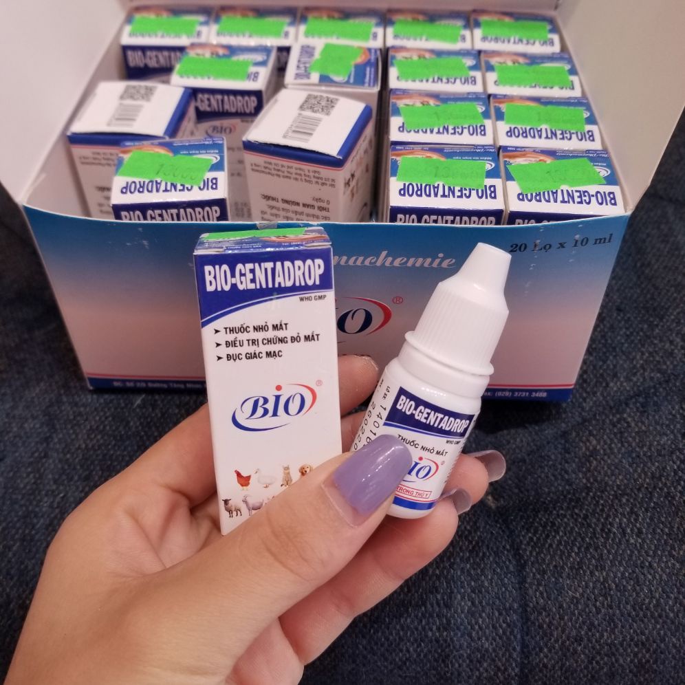 Nhỏ mắt Chó Mèo Bio GentaDrop - Trị đau mắt đục giác mạc viêm đỏ ngứa vệ sinh mắt thú cưng