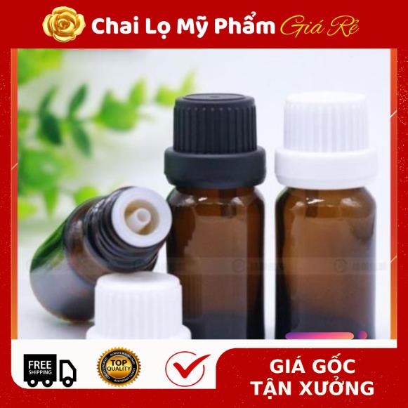 Lọ Chiết Serum ❤ RẺ VÔ ĐỊCH ❤ [5ml,10ml] Chai lọ đựng tinh dầu thủy tinh nắp đen nhỏ giọt , phụ kiện du lịch