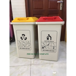 Thùng rác 60 lit phân loại rác hữu cơ
