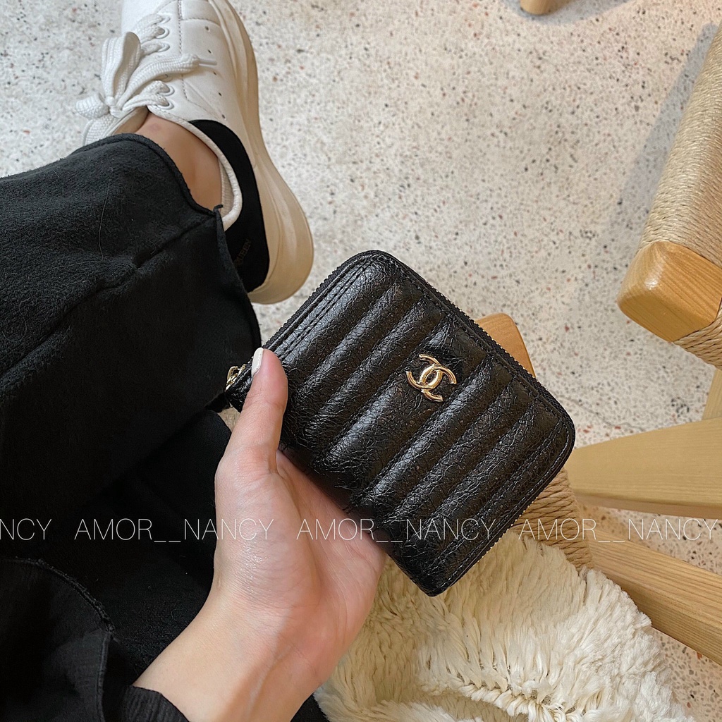 Ví nữ nhỏ gọn dây kéo 12.5 x 9.5cm, Ví cầm tay nữ AMOR NANCY, Bóp tiền đựng thẻ 9 ngăn [12d]
