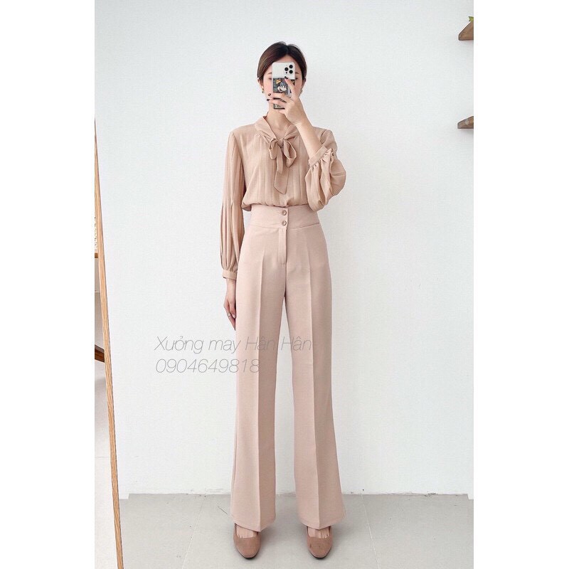 Quần ống Loe⚡️𝗫𝗔̉ 𝗞𝗛𝗢 𝟯 𝗡𝗚𝗔̀𝗬⚡️2cúc,cạp cao chẩn fom . | BigBuy360 - bigbuy360.vn