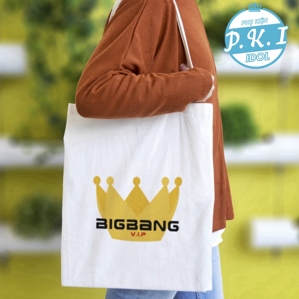 Túi Tote Vải In Hình Logo BIGBANG-VI.P Thời Trang Hàn Quốc - QUÀ TẶNG K-POP