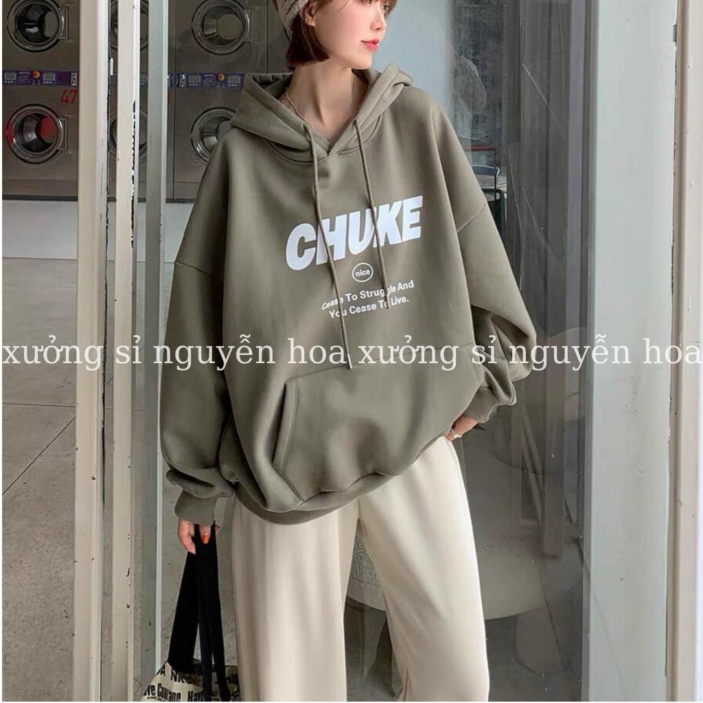 áo hoodie nữ form rộng Chuke màu xanh lạ chất nỉ dày dặn siêu đẹp unisex nam nữ mặc đẹp Xưởng Sỉ nguyễn Hoa | BigBuy360 - bigbuy360.vn