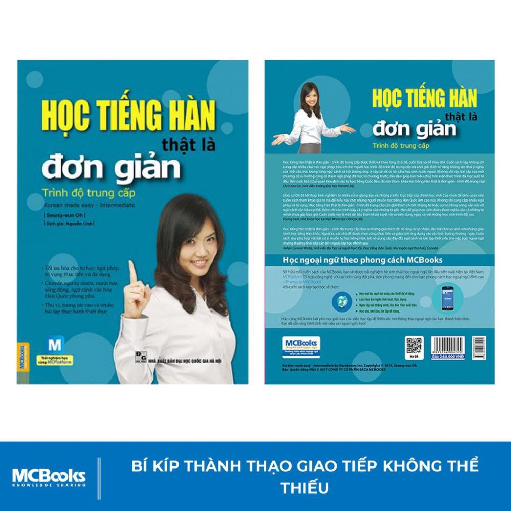 Sách - Học Tiếng Hàn Thật Là Đơn Giản Trình Độ Trung Cấp - Học Kèm App Online [MCBOOKS]