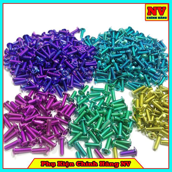 Ốc Đĩa Titan Gr5 8Li25 Đầu Dù Mỏng Gắn Được Hầu Hết Các Xe