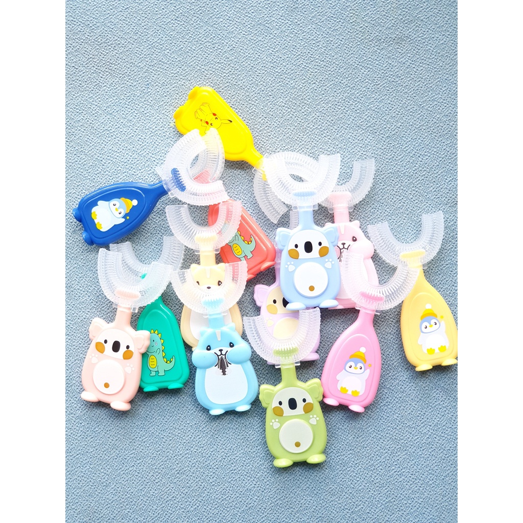 Bàn Chải Đánh Răng Chữ U Chất Liệu Silicone Thực Phẩm Trong Suốt Tuyệt Đối An Toàn.