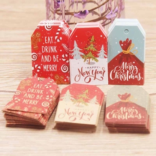 Set 100 nhãn tag giấy kraft 5*3CM trang trí quà tặng Giáng sinh tự làm