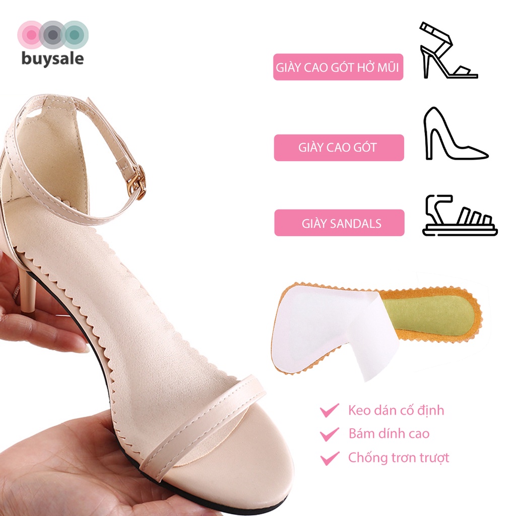 1 cặp lót giày sandal, giày cao gót chất liệu mút EVA ép mặt da, có kéo dán chống trượt - BuySales - BSPK273