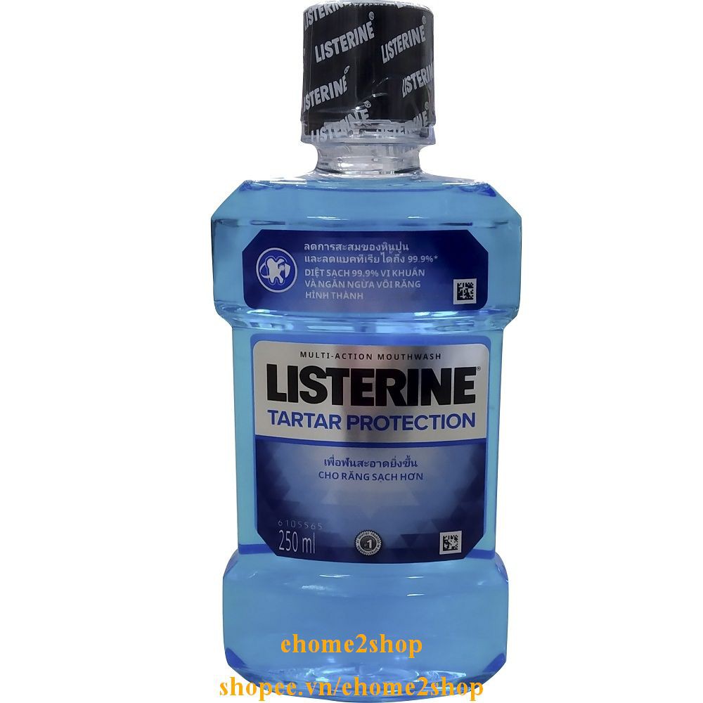 Nước Súc Miệng 250Ml Listerine Tartar Protection Ngăn Ngừa Vôi Răng Làm Thơm Miệng, shopee.vn/ehome2shop.