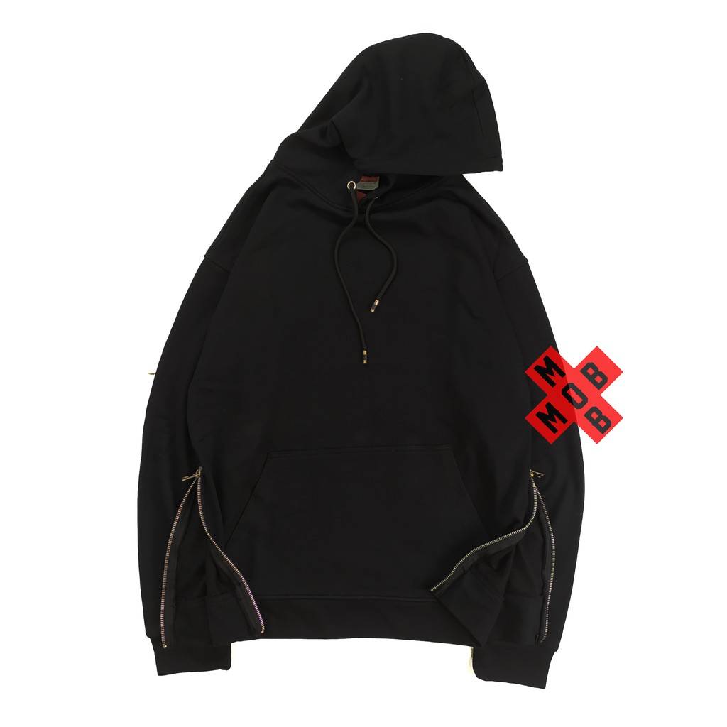 Áo Hoodie Mix Zip Đen