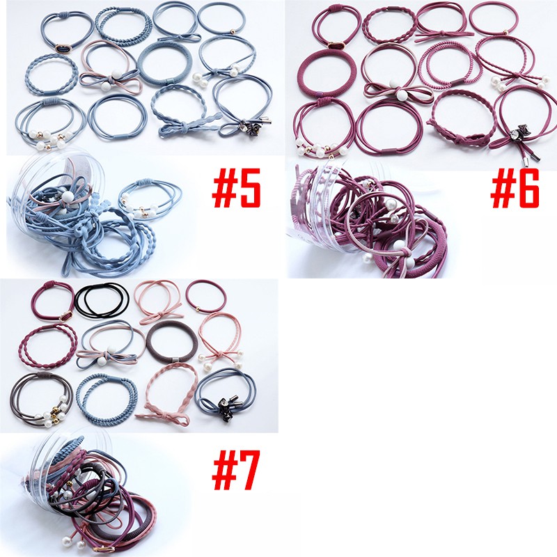 Bộ 12 thun cột tóc kiểu phong cách thời trang ngọt ngào đầy cá tính