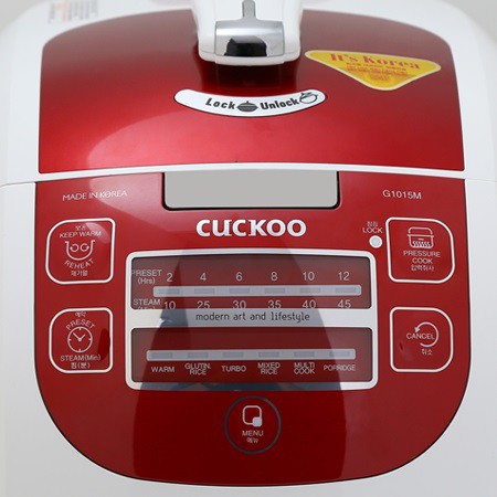 Nồi Cơm Điện  Cuckoo CRP-G1015M-R 1.8L (Trắng đỏ) - Hàng Chính Hãng