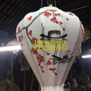 Đèn lồng Hội an tròn hoặc tỏi size 30cm hoặc 45cm:hoa cách điệu, thuyền câu, màu tùy chọn