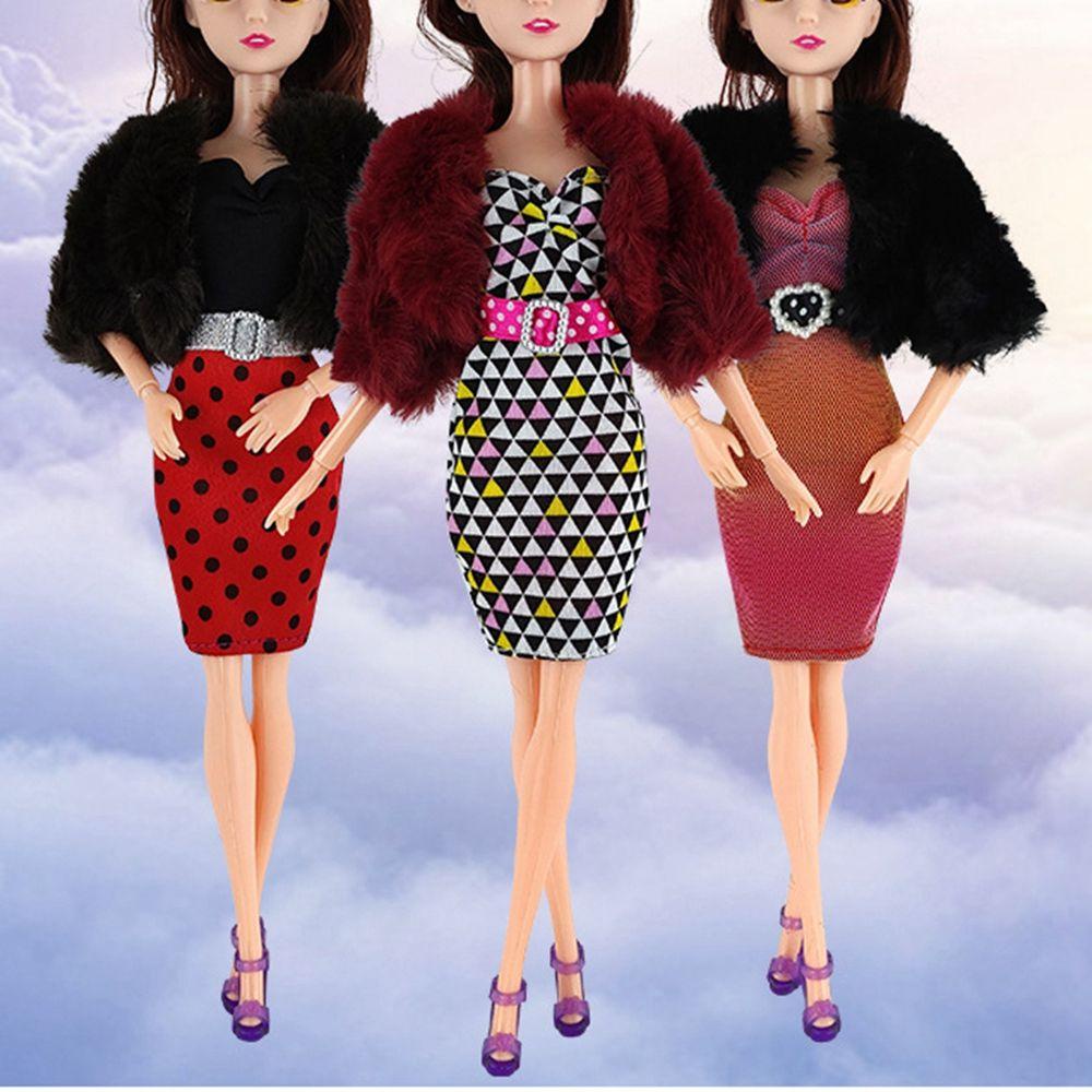 YVE 1 Bộ Áo Sweater Dệt Kim Thủ Công + Chân Váy Mini Đơn Giản Cho Búp Bê Mới