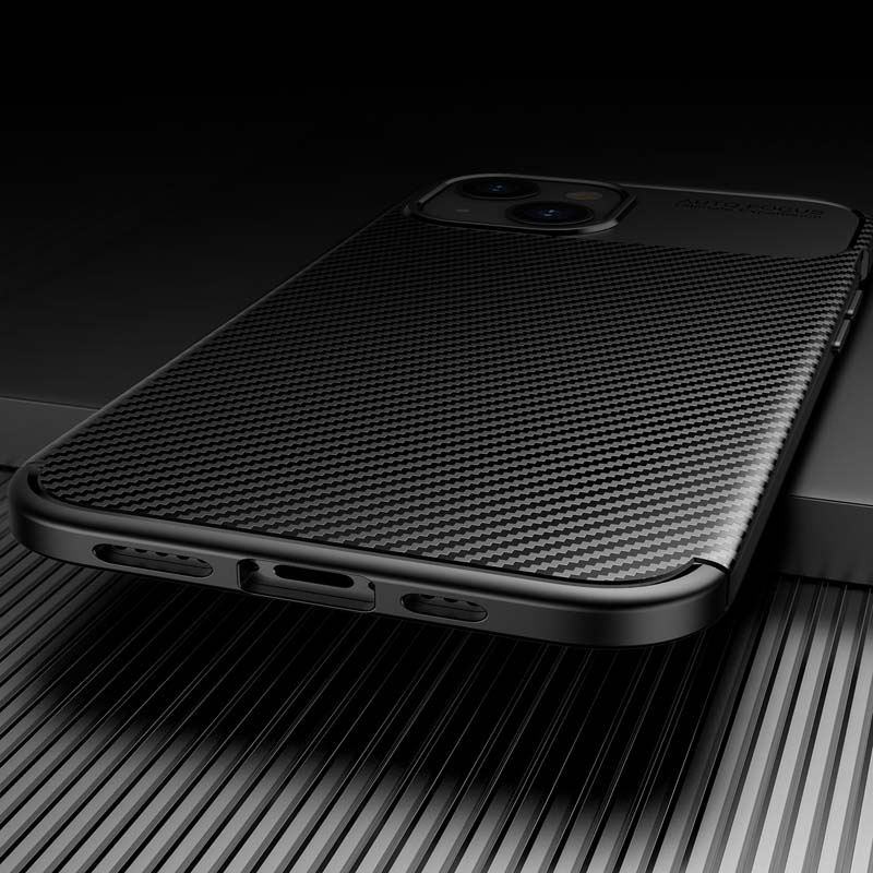 Ốp Điện Thoại TPU Mềm Sợi Carbon Tản Nhiệt Bảo Vệ Cho iPhone 13 12 11 Pro Max XR 7 8 Plus