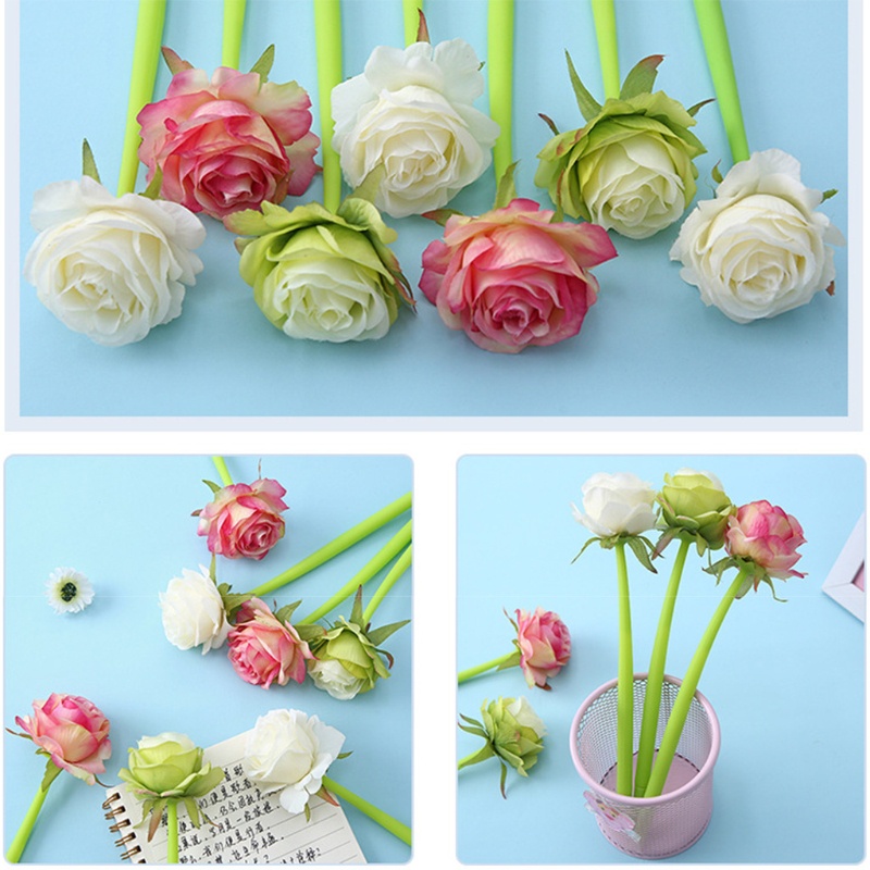 Set 3 Bút Gel Nước Hình Hoa Hồng 3D Ngòi 0Mm Thay Thế Chuyên Dụng Cho Tiệc Tùng