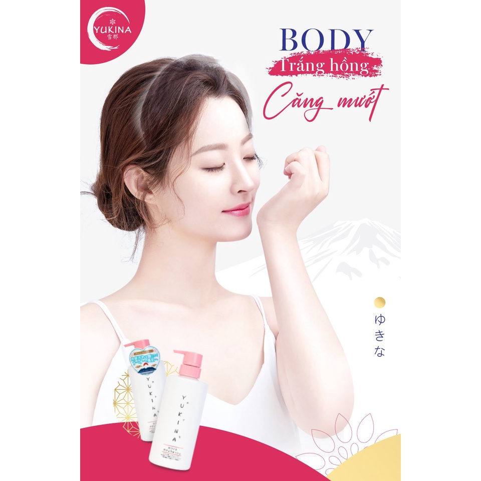 Sữa Tắm Trắng, Mềm Mịn Da, Yukina White Body Wash Nội Địa Nhật 500ml - An Toàn Cho Trẻ Sơ Sinh Và Mẹ