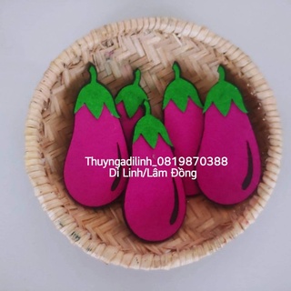 Sét 10 quả cà tím vải nỉ 2 lớp 4.2 x 9.2 cm mầm non