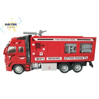 HỘP XE CỨU HỎA SẮT ĐẨY TRỚN CHẠY NHANH (Scale 1:38)