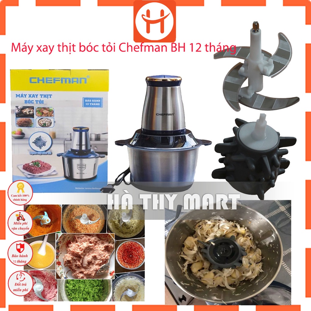 Máy Xay Thịt Bóc Tỏi Đa Năng 2 In 1 Chefman Chính Hãng BH 12 tháng