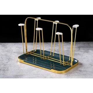 Giá úp cốc vàng khay hứng xanh X-02
