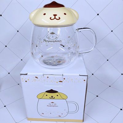 Lắc cùng một đoạn, sản phẩm nổi tiếng miniso có nắp kính, cốc nước chó Yugui, cốc bụng lớn dễ thương, cốc sinh viên