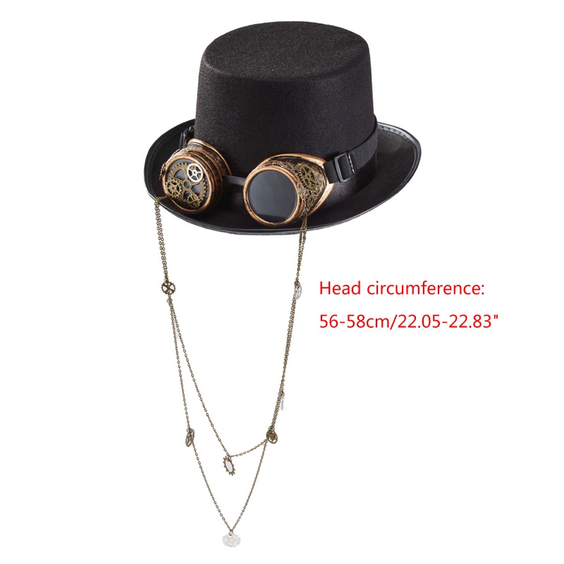 Mũ Đội Đầu Có Dây Xích Và Kính Tháo Rời Được Phong Cách Punk Gothic Hóa Trang Halloween