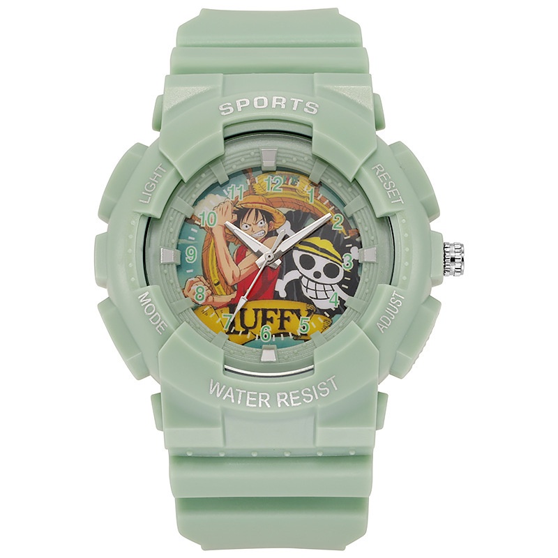 CASIO Hq3 Đồng Hồ Điện Tử Đeo Tay 20M Đèn Led Chống Thấm Nước In Hoạt Hình One Piece Luffy Dễ Thương Cho Bé Thích Hợp Làm Quà Tặ