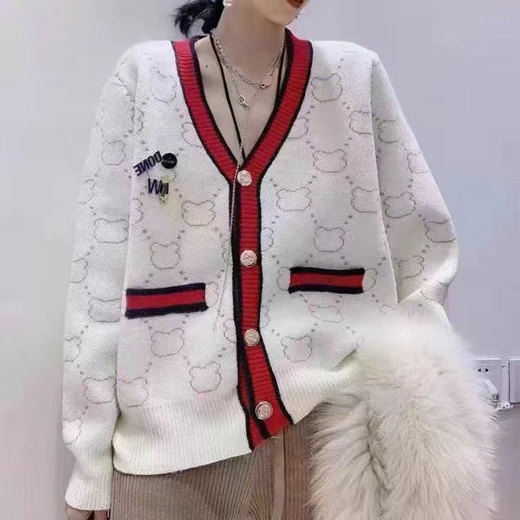 Korean fashion women's knitted jacket cardigan sweater