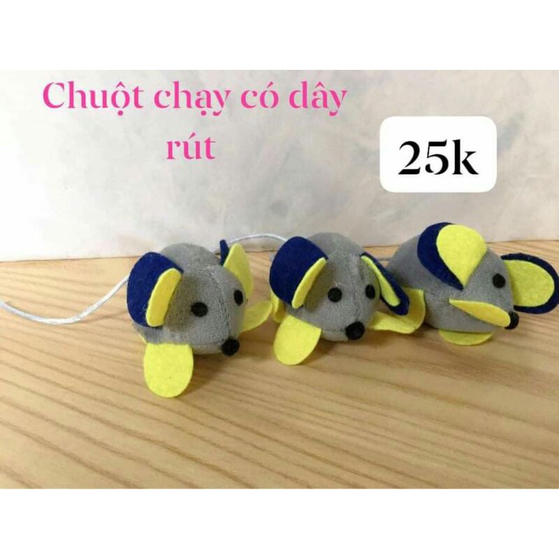 Chuột đồ chơi có dây rút cho mèo