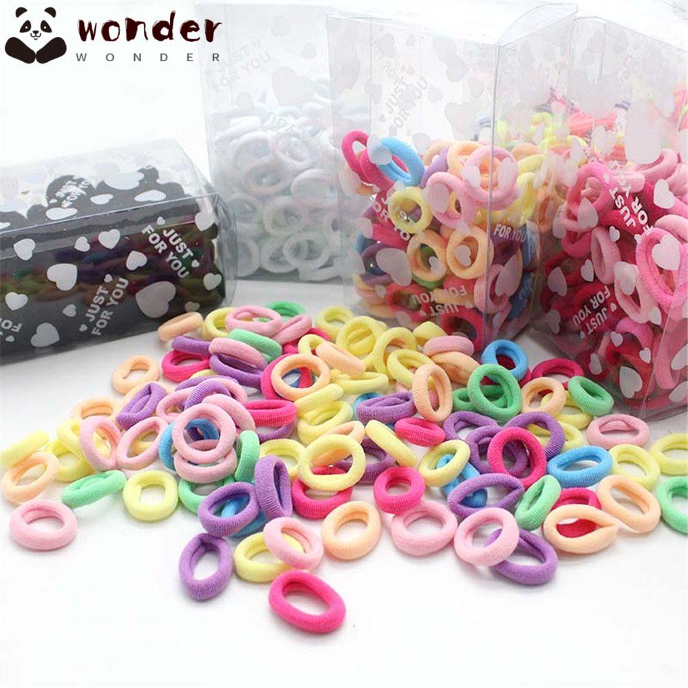Hộp 100 Dây Thun Cột Tóc Nhiều Màu Sắc Cho Bé Gái