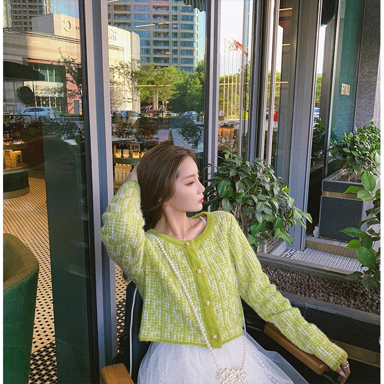 Áo Khoác Cardigan Tay Ngắn Thời Trang Thu Đông Cho Nữ 1748