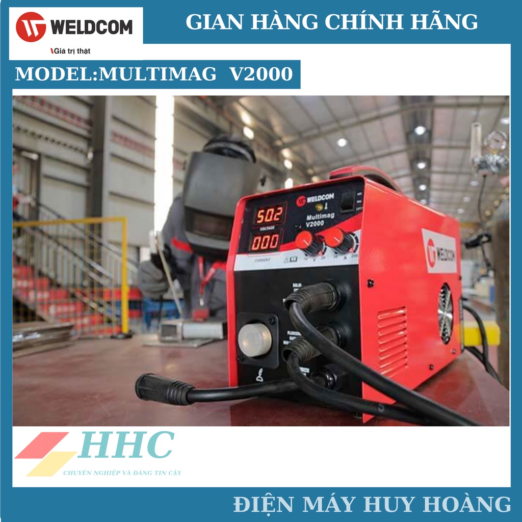 Máy hàn bán tự động Weldcom Multimag V2000 - Máy hàn MIG không dùng khí , 3 chức năng hàn