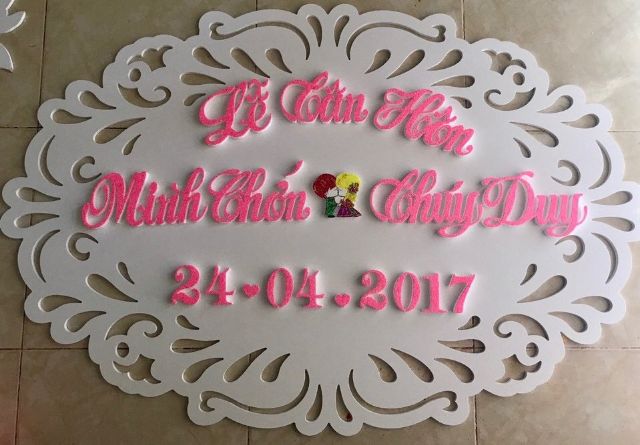 Chữ xốp dán tên đám cưới