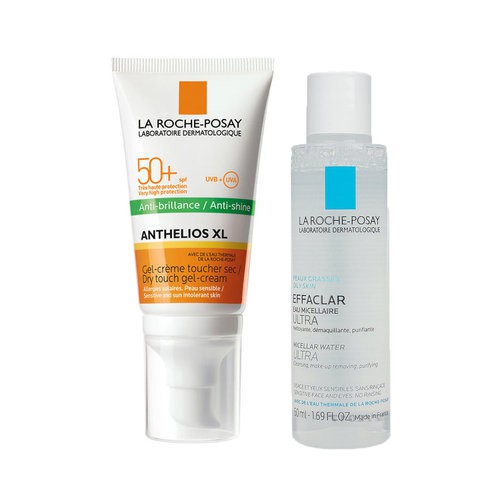 Combo La Roche Posay Kem Chống Nắng Kiềm Dầu (Không Màu) 50ml + Nước Tẩy Trang 50ml