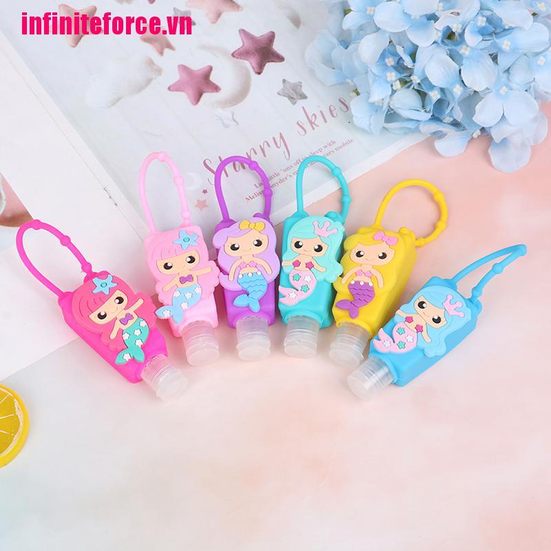 Chai Silicone Đựng Nước Rửa Tay Chống Vi Khuẩn Hình Nàng Tiên Cá