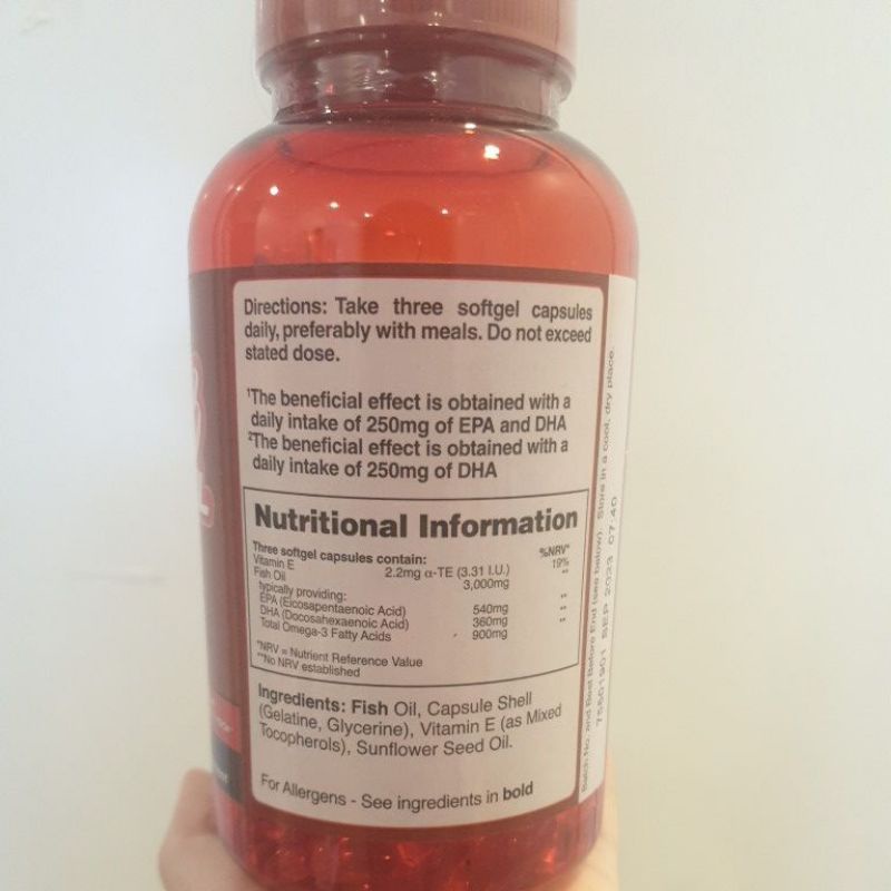 [Có Bill] [250 Viên] [1000mg] OMEGA3 hàm lượng cao holland and barrett . | Thế Giới Skin Care