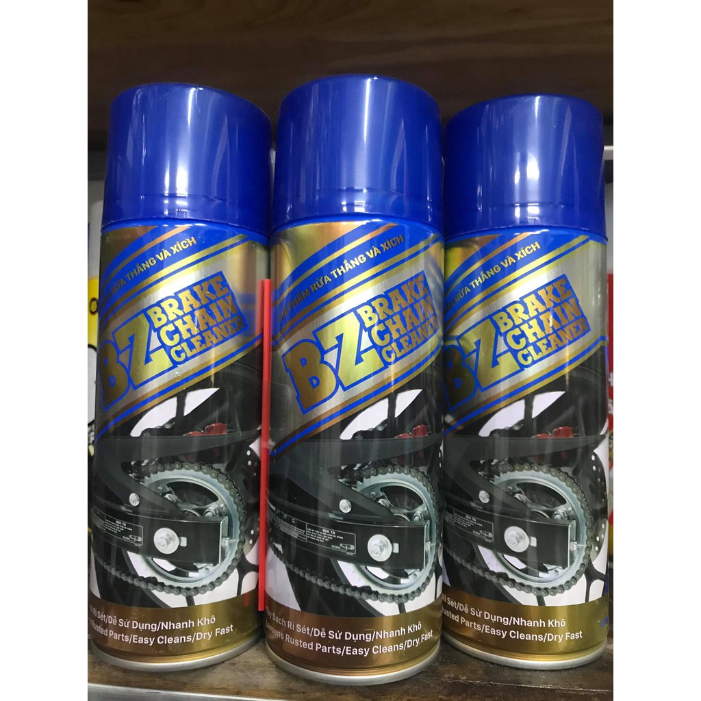Xịt rửa sên BZ Chain & Disk Brake Cleaner - Vệ sinh, tẩy rửa sên xích, dĩa thắng