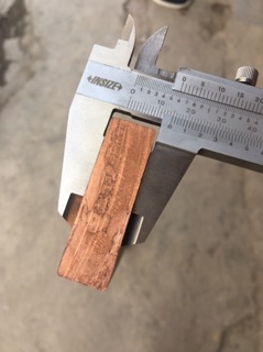 Miếng đồng đỏ kích thước 8.3x5x1.5cm