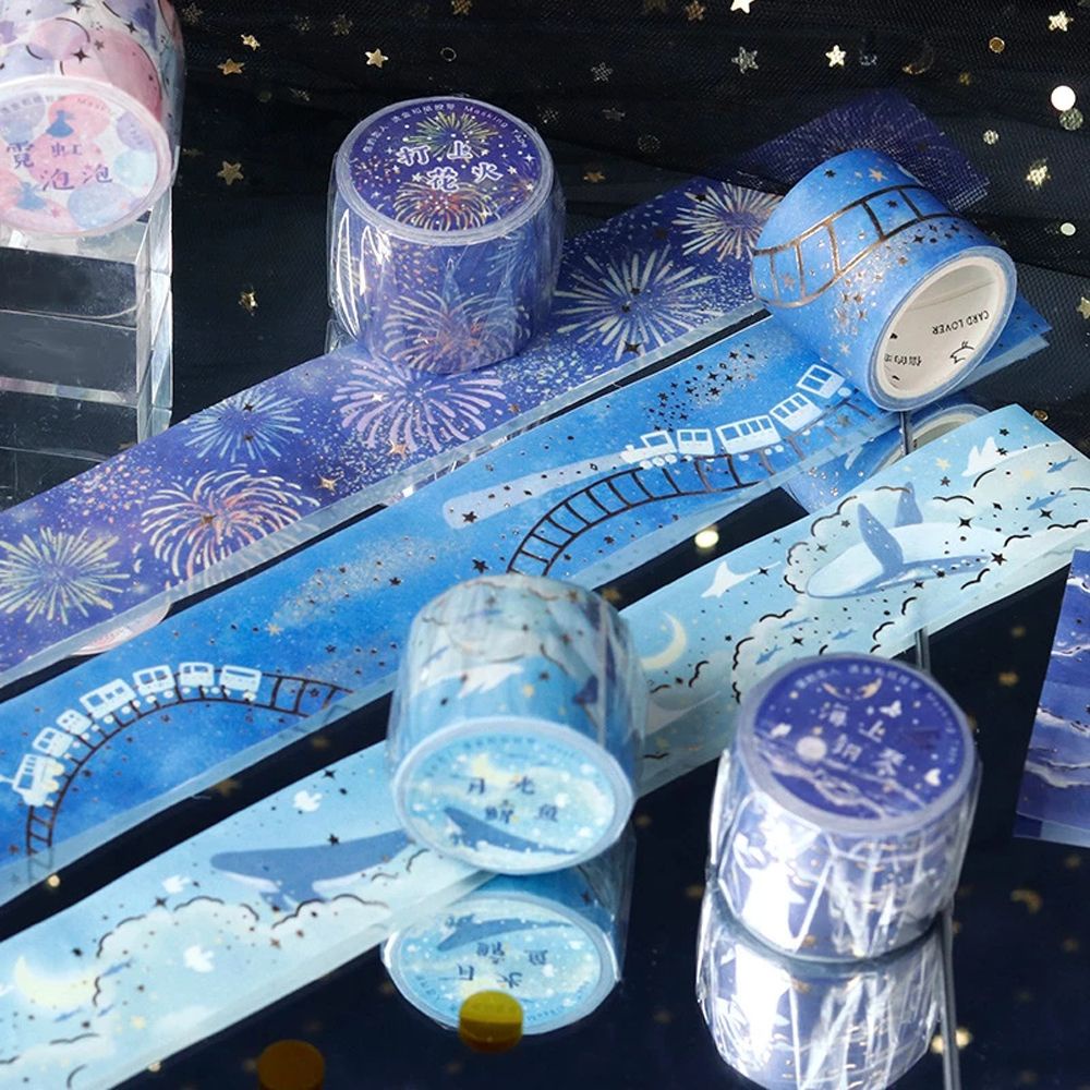 Băng keo dán trang trí sổ tay họa tiết galaxy độc đáo