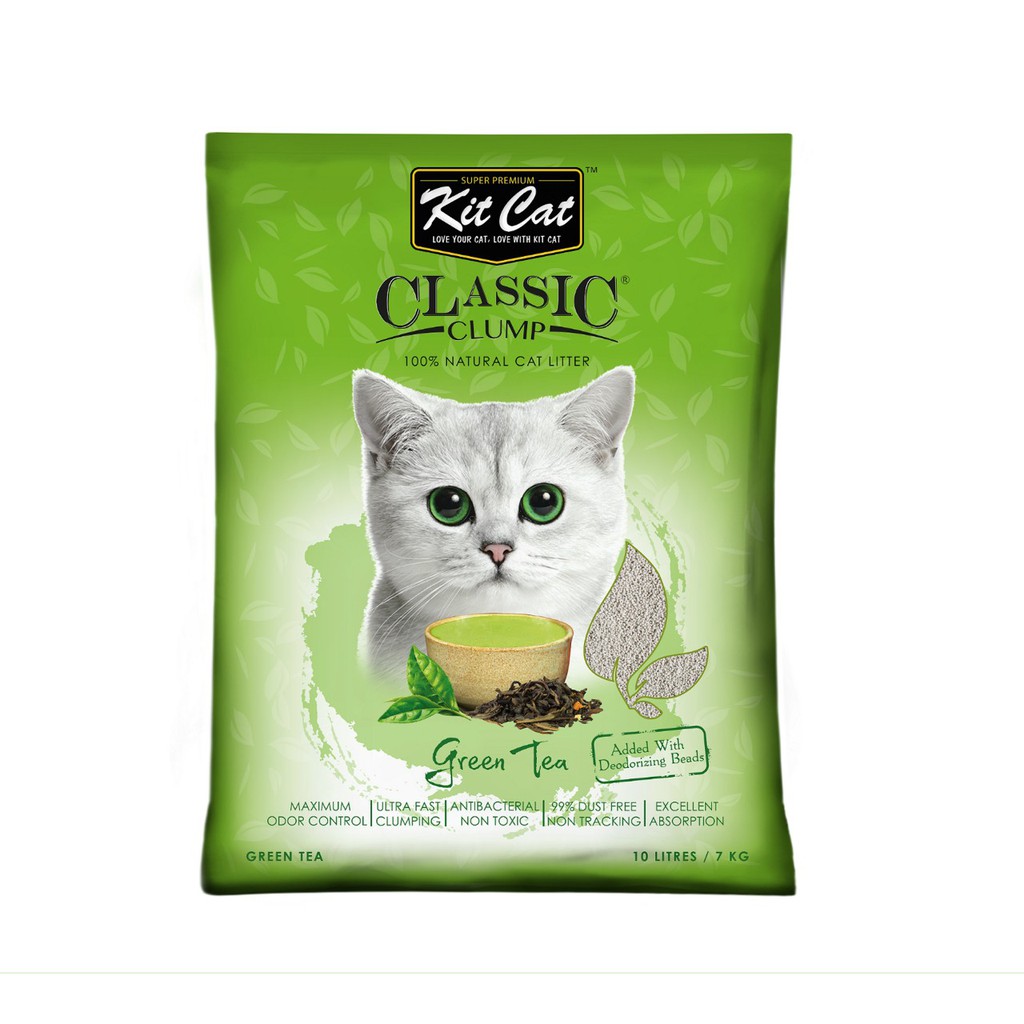 Cát bentonite khử mùi vệ sinh cho mèo Kit Cat classic 10 lit (7kg)