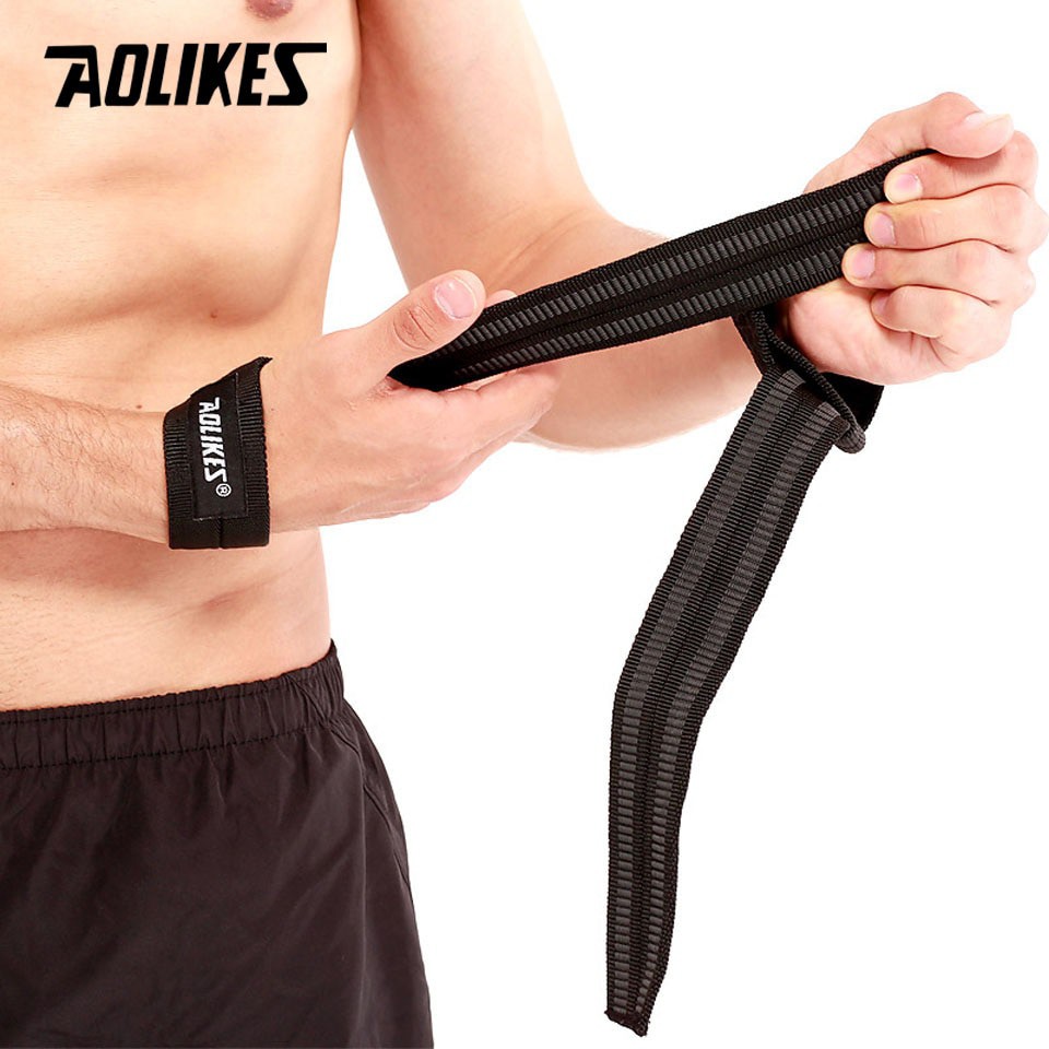 Dây kéo lưng tập gym AOLIKES A-7635 trợ lực cổ tay sport wrist bands