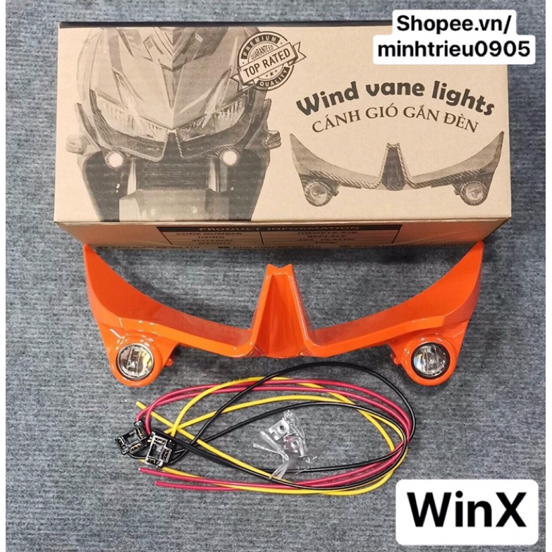 Cánh gió Winner X v2 - v3 có đèn chính hãng, cánh gió bi cầu mini
