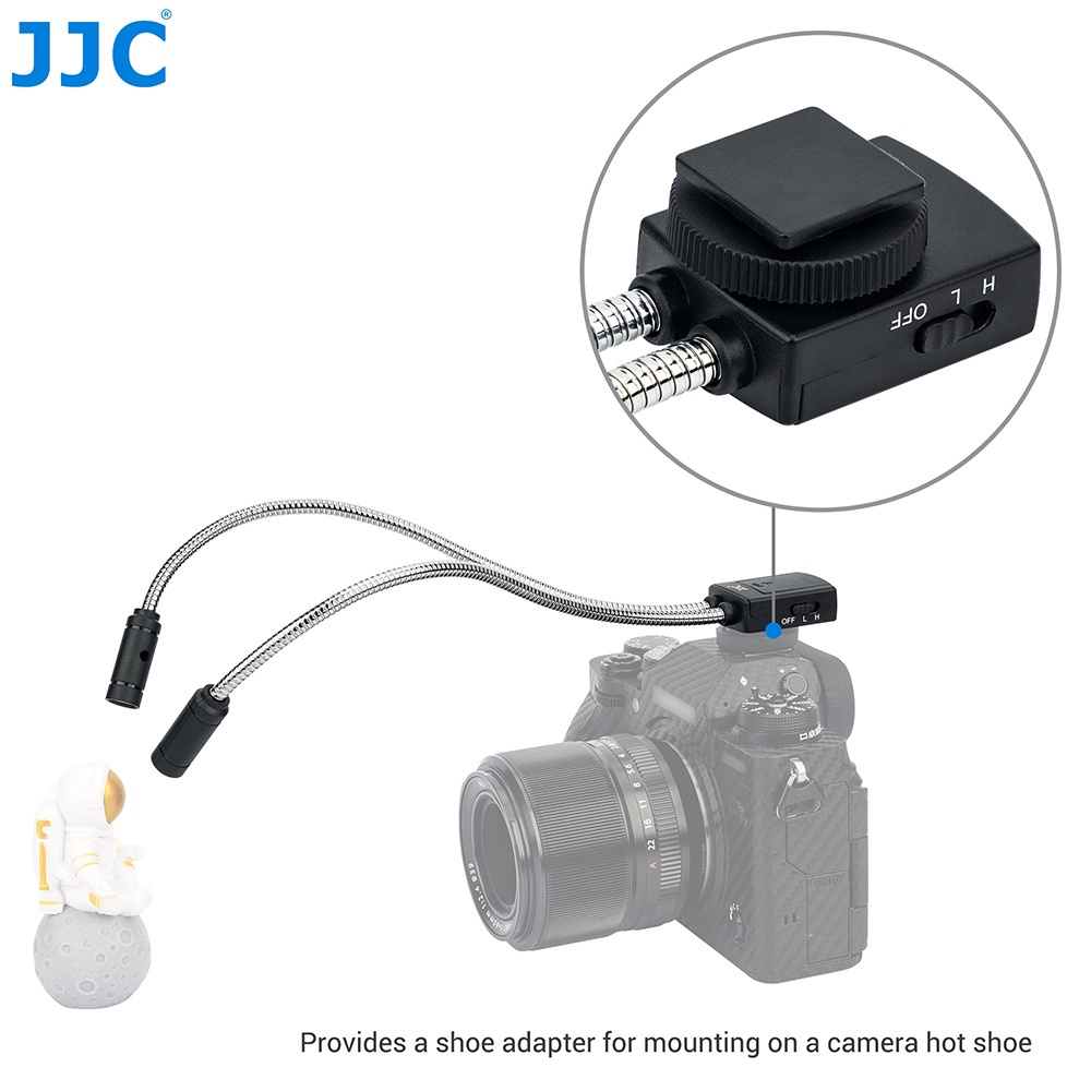 Đèn cận cảnh máy ảnh JJC cánh tay đòn linh hoạt LED 5600K gắn ngàm thích hợp cho SLR và không gương lật đa năng