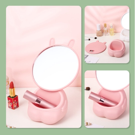 TD566 Gương trang điểm để bàn tai thỏ lắp ráp và xoay ngược phong cách Hàn Quốc - Sindecor
