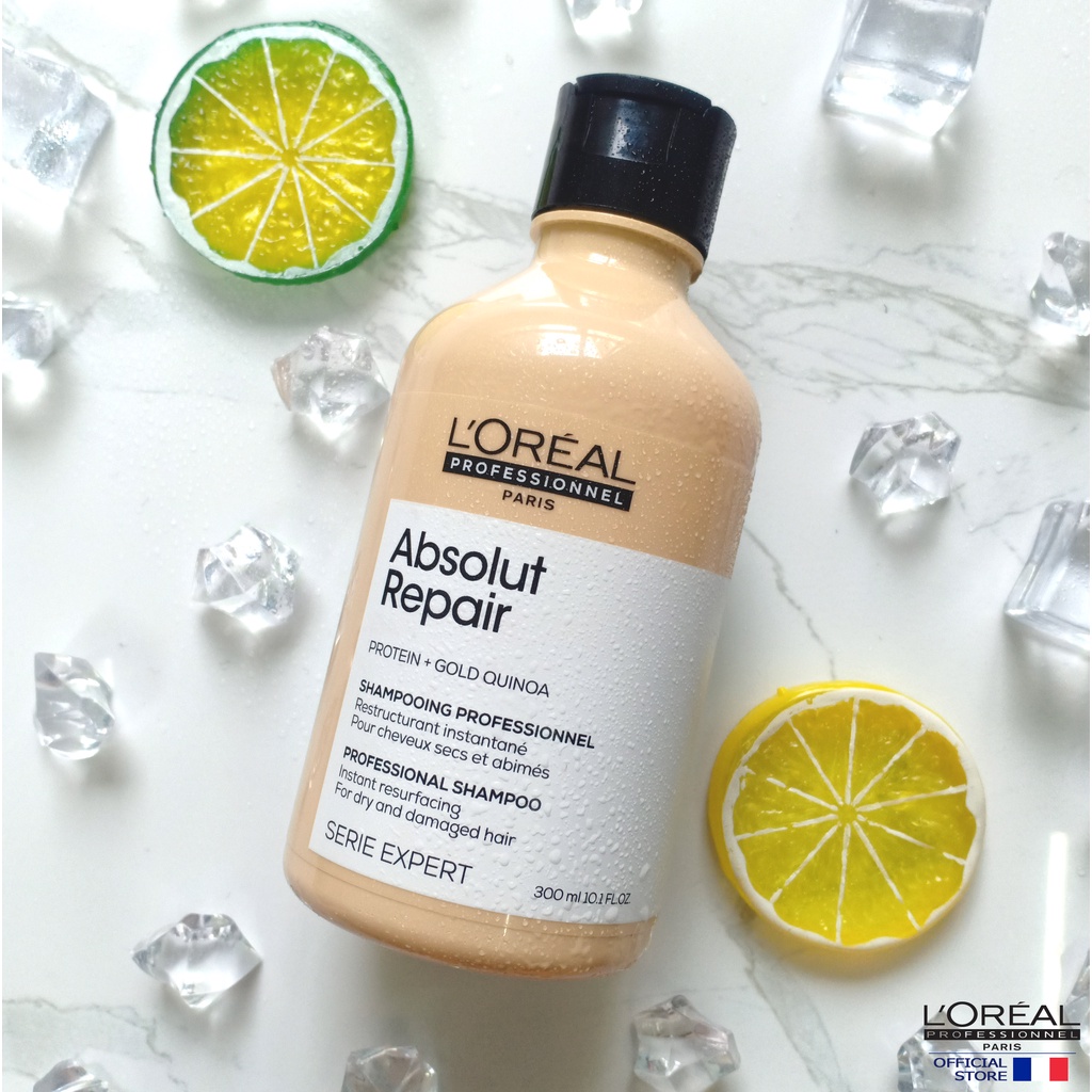 Dầu Gội Xả Phục Hồi Tóc Hư Tổn Loreal Professional - Absolut Repair Gold