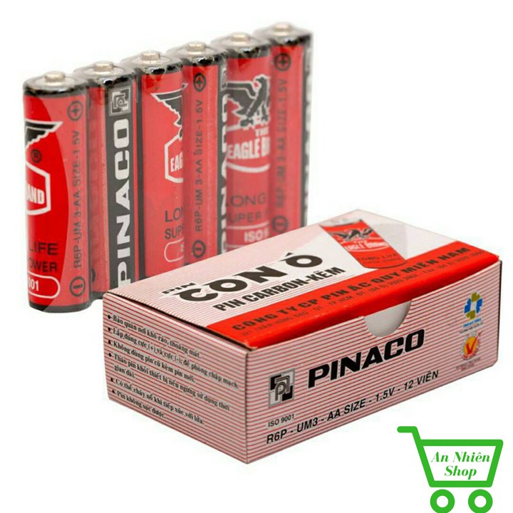 COMBO 2 VIÊN PIN TIỂU 2A CON Ó ĐỎ PINACO 1.5V