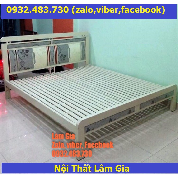 Giường sắt chất lượng cao ngang 1m2x2m sắt hộp vuông 4x8